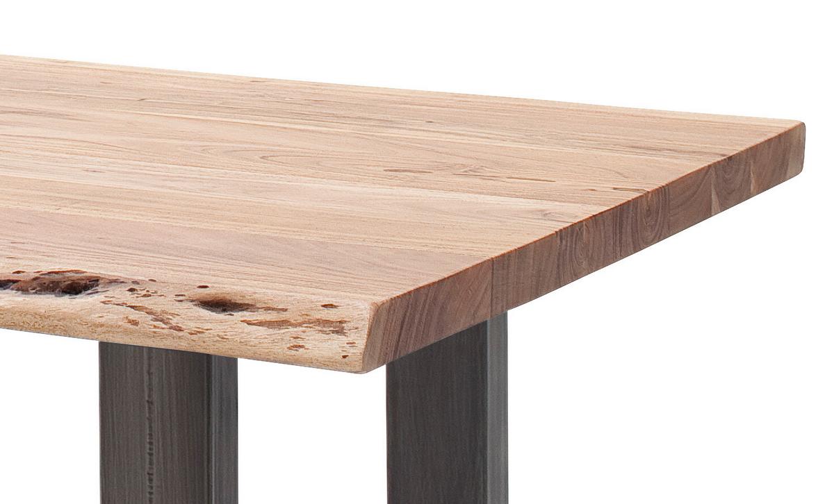 Couchtisch Holz Massiv Cartagena Akazie/nickelfarben - Akaziefarben/Nickelfarben, MODERN, Holz/Metall (110/45/70cm)