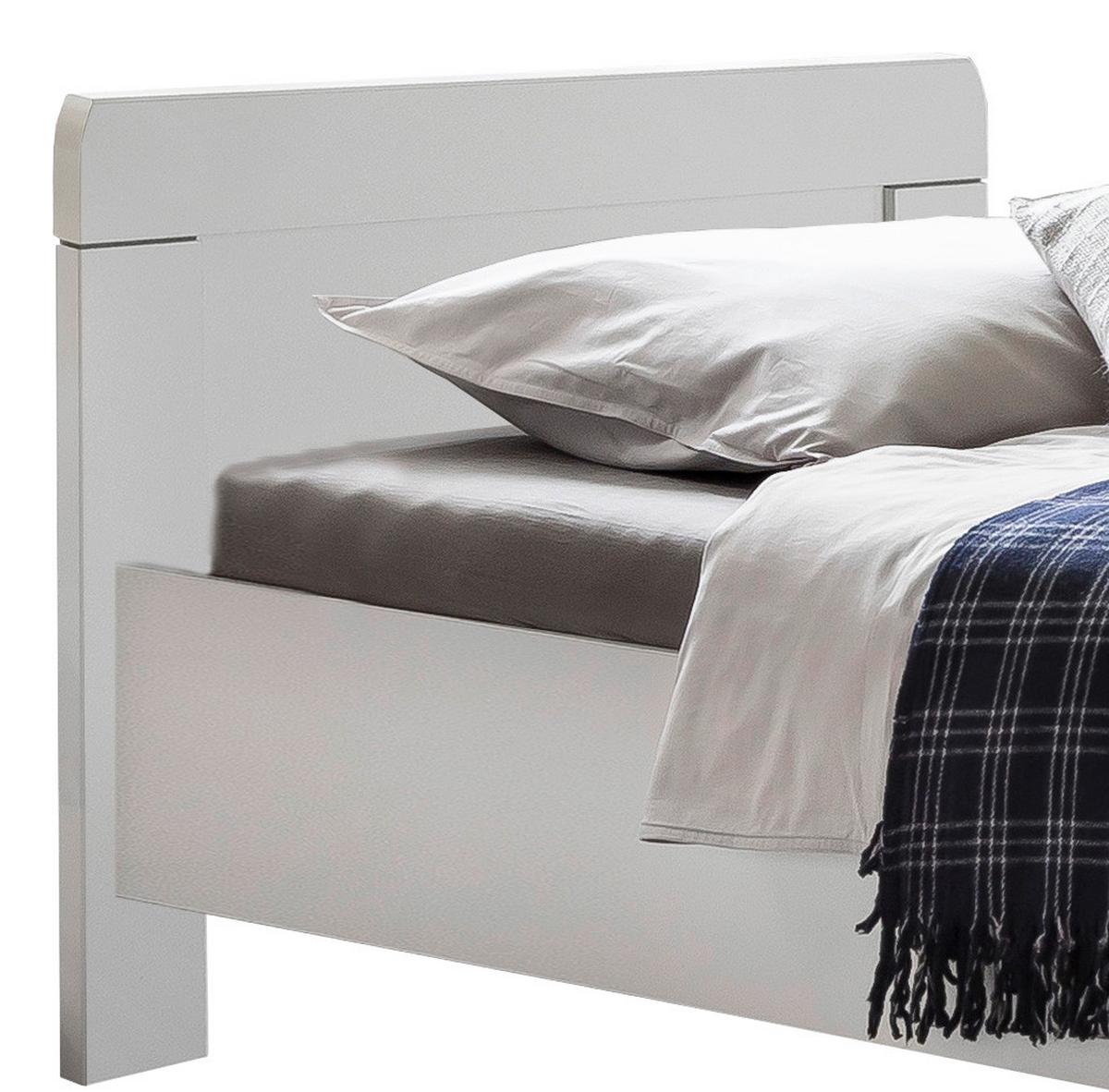 Bett 90x200 Nadja, Weiß - Weiß, KONVENTIONELL, Holzwerkstoff (90/200cm) - MID.YOU