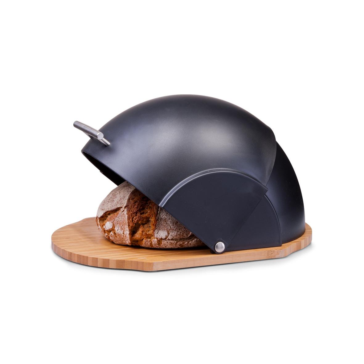Brotkasten Schwarz B: 37 cm - Schwarz, Basics, Holz/Kunststoff (37/27/20cm) - Zeller Present