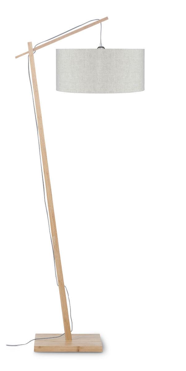 Stehlampe Andas Beige/ Naturfarben Mit Fußschalter - Beige/Naturfarben, Design, Holz/Textil (70/176cm) - Good & Mojo