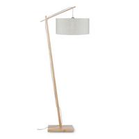 Stehlampe Andas Beige/ Naturfarben Mit Fußschalter - Beige/Naturfarben, Design, Holz/Textil (70/176cm) - Good & Mojo