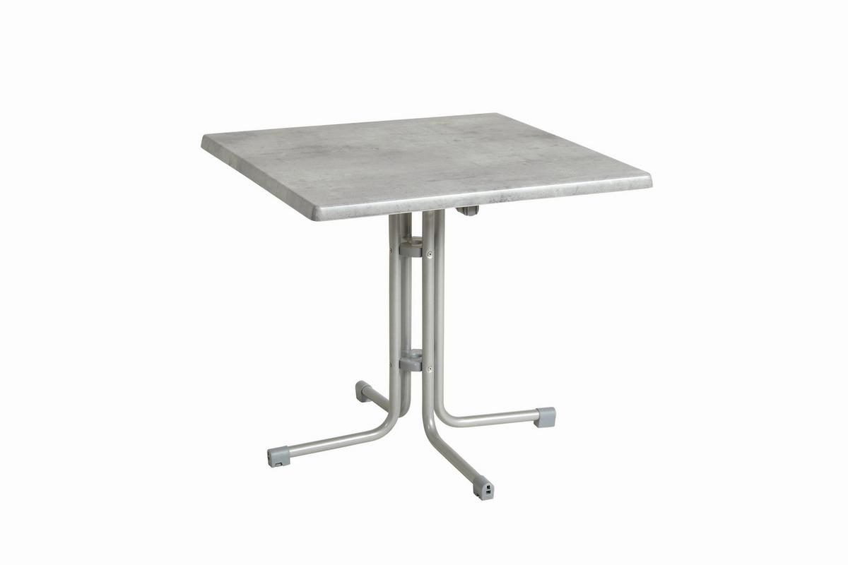 Gartentisch Klappbar Acamp Metall/Holzwerkstoff L: 70 cm - Platinfarben/Grau, Basics, Holzwerkstoff/Metall (70/70/72cm) - Gardenson