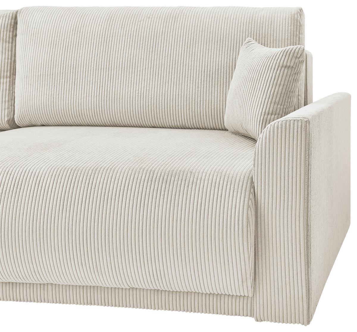 Rohová sedačka KIM L160, oboustranná, krémový manšestr - černá/krémová, Moderní, dřevo/textil (233/160cm)