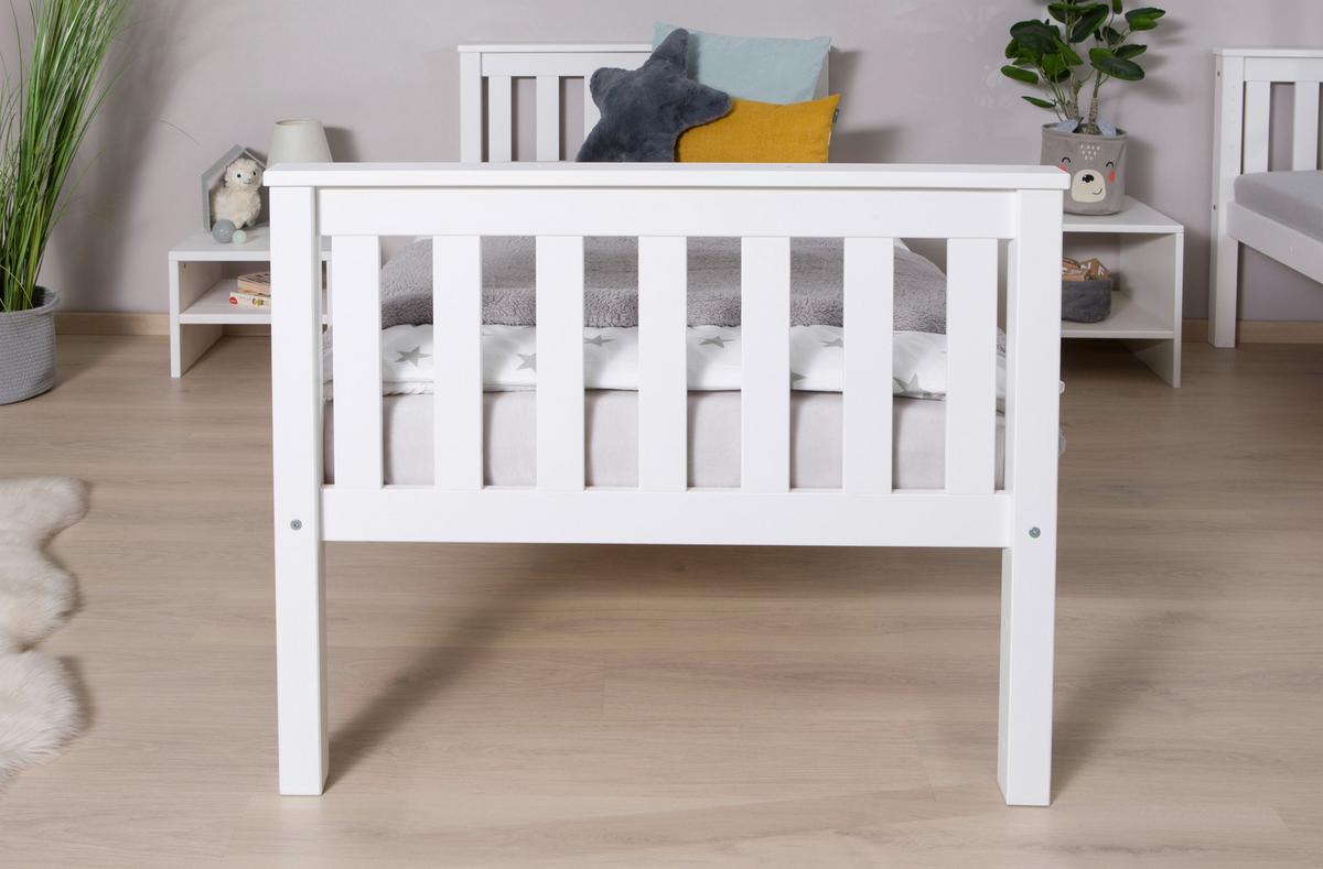 Etagenbett Sammy Weiß Kiefer Massiv 90 cm mit Leiter - Weiß, MODERN, Holz (90/200cm) - MID.YOU