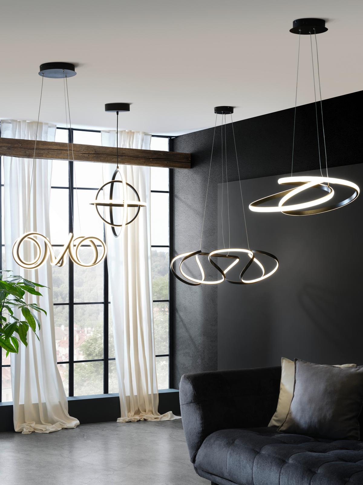Závěsné LED svítidlo Mofer, 50/120cm, 33 Watt - černá, Moderní, kov/plast (50/120cm) - Premium Living