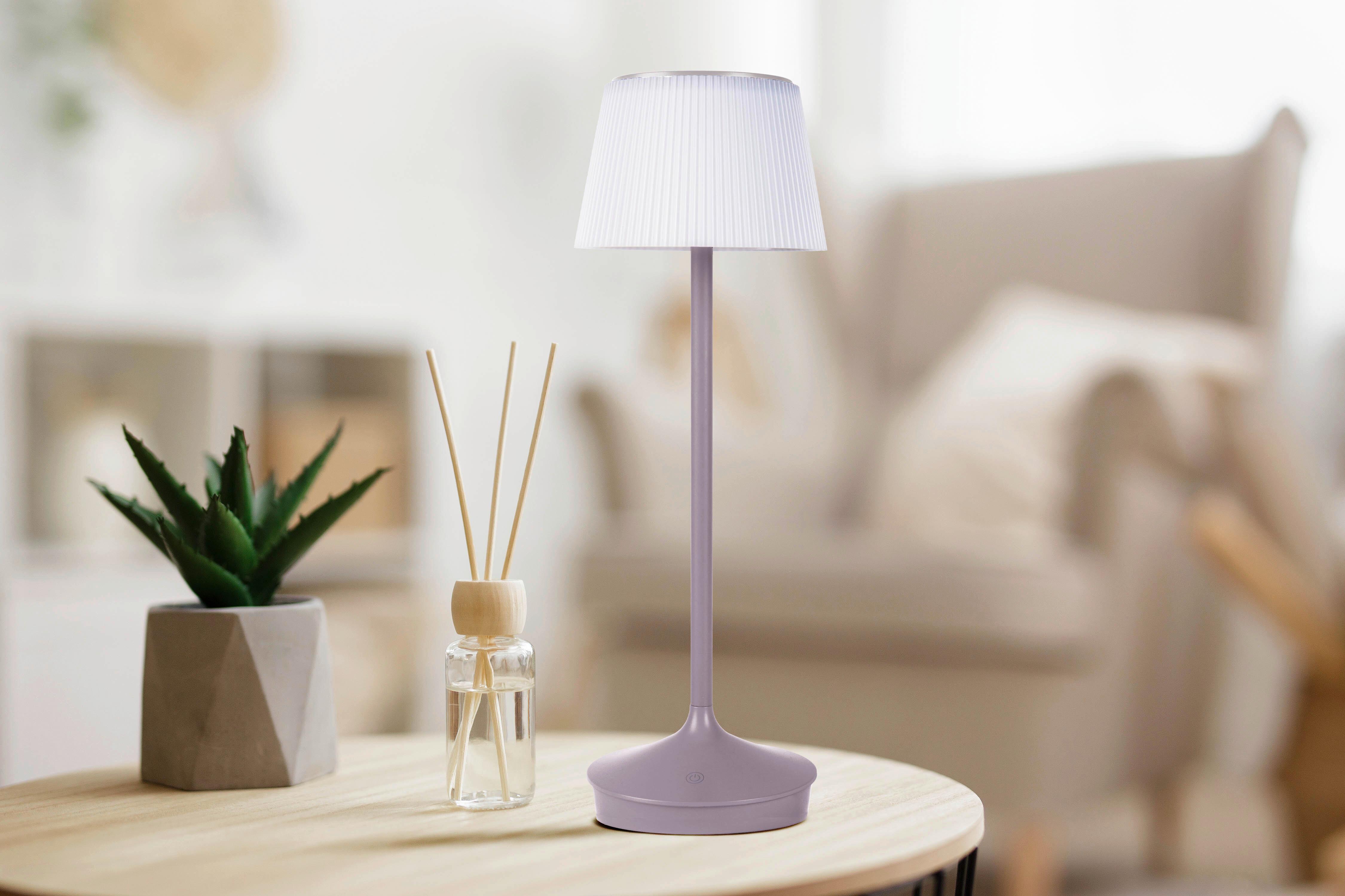 Solarleuchte 5310797 Emmi - Brombeere/Weiß, Trend, Kunststoff/Metall (13/38cm) - Näve