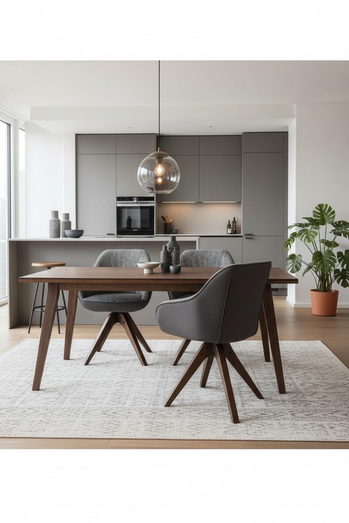 Armlehnstuhl Visby Dunkelgrau B: 58 cm - Dunkelgrau/Eichefarben, MODERN, Holz/Textil (58/84/55cm) - Livetastic