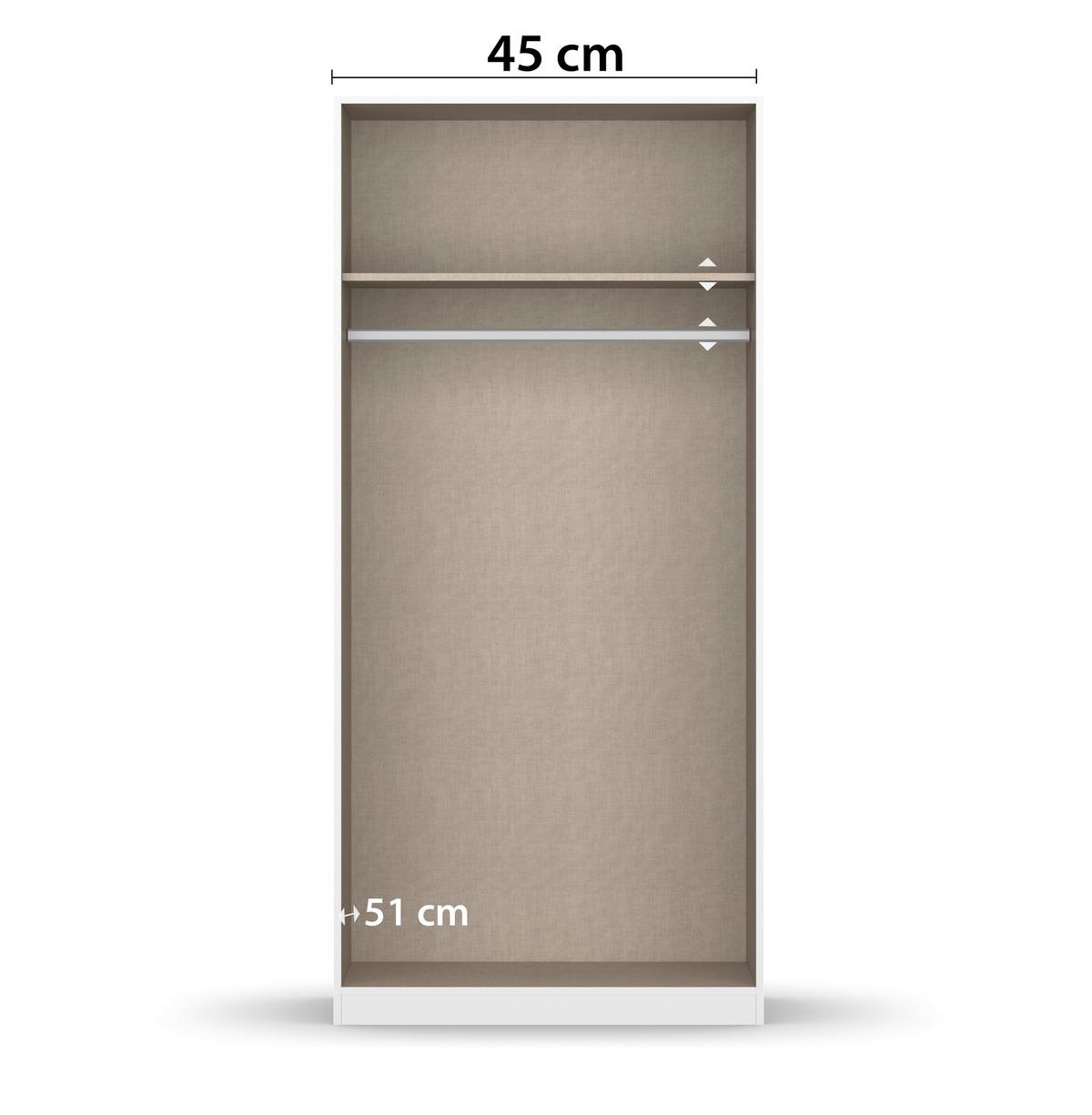 Drehtürenschrank 91cm Berlin Eiche Artisan/Grau - Eiche Artisan/Grau, MODERN, Holzwerkstoff (91/210/54cm) - Rauch Möbel