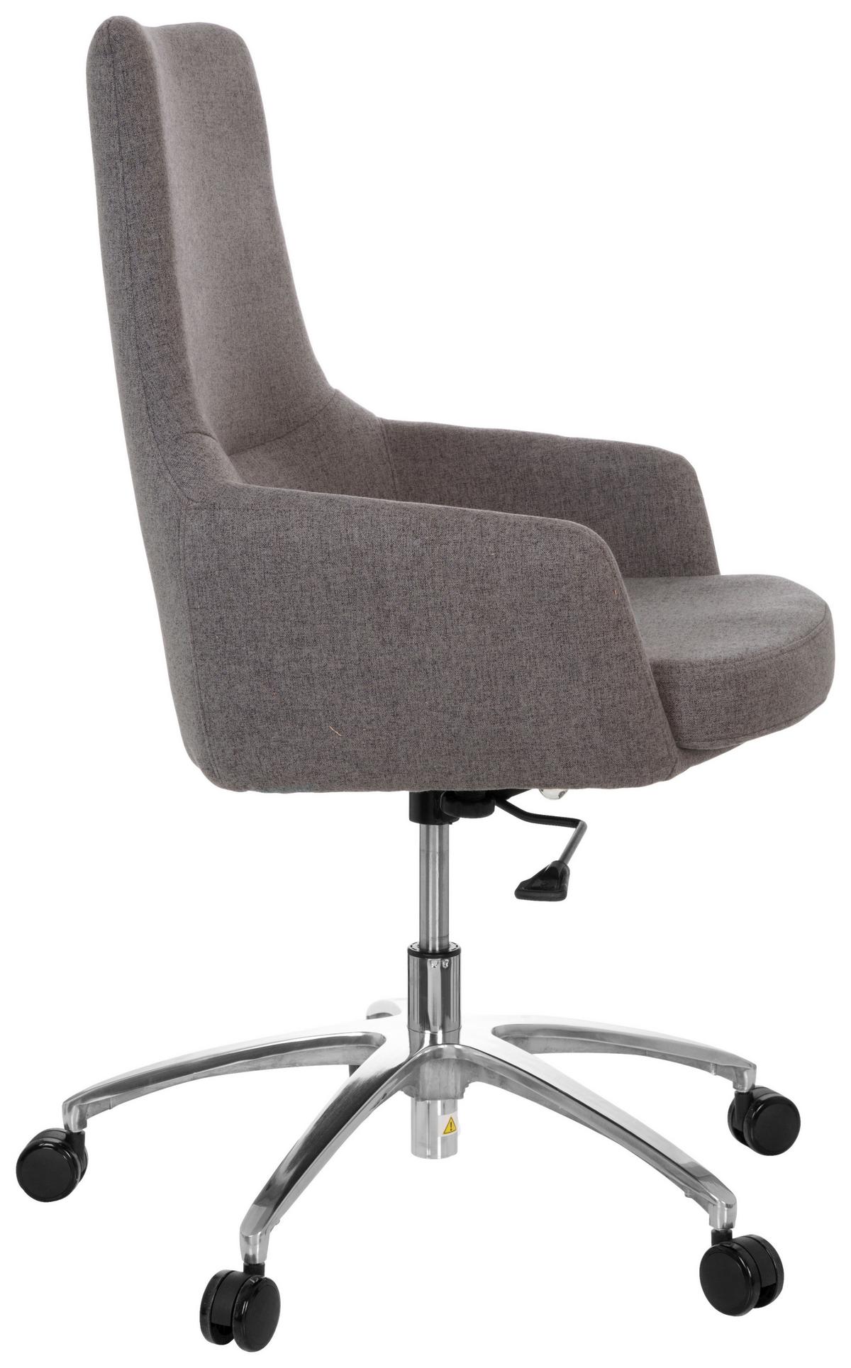 Bürostuhl Shake 100 Dunkelgrau Bis 110 Kg - Dunkelgrau/Silberfarben, Basics, Kunststoff/Textil (65/97/60cm) - MID.YOU