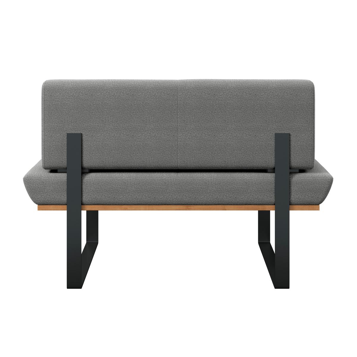 Sitzbank Tristan Webstoff hellgrau, B: 130cm - Hellgrau/Schwarz, MODERN, Holz/Textil (130/48/90cm) - James Wood