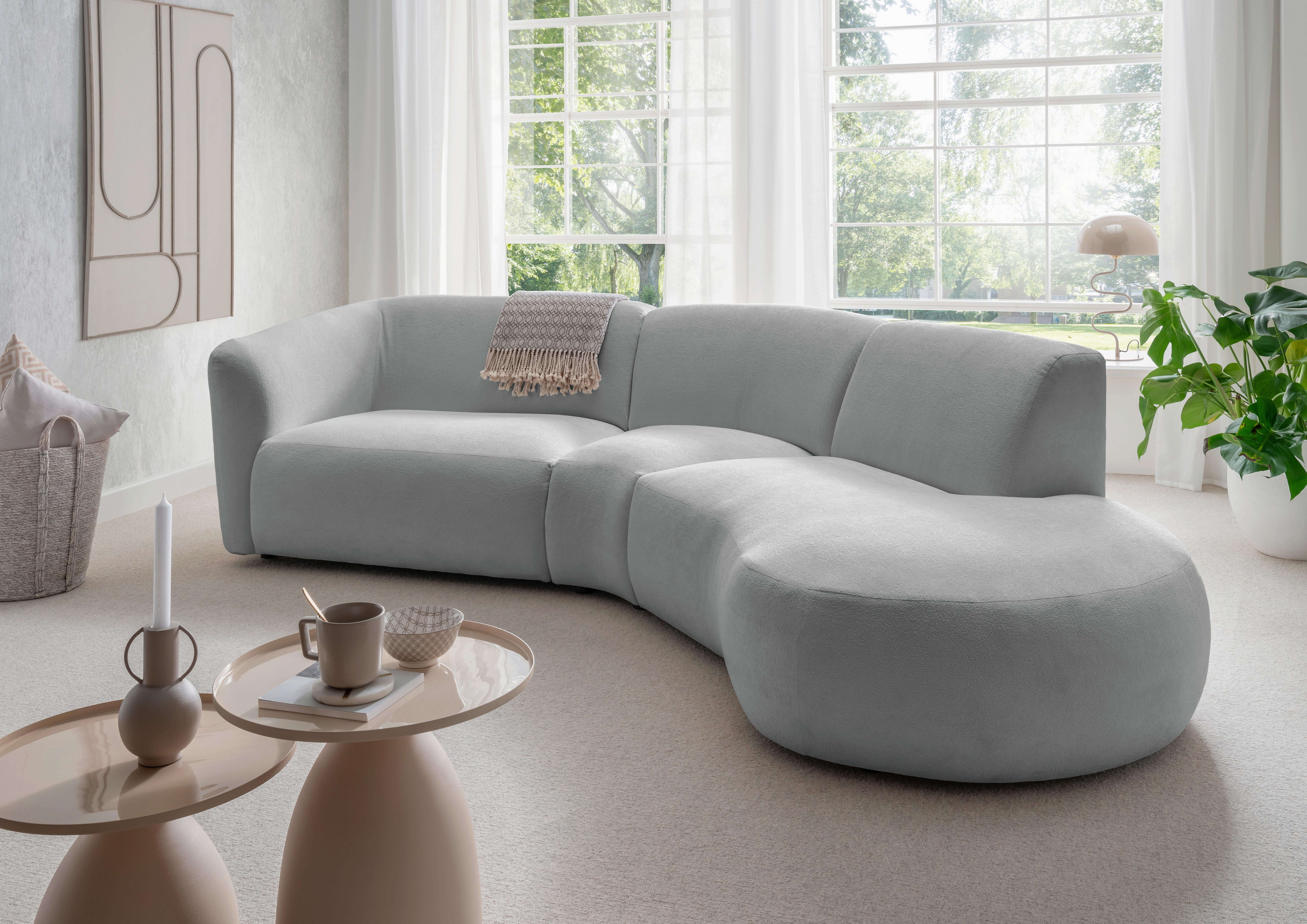 Ecksofa Jesi Silberfarben S: 276x182 Cm - Silberfarben/Schwarz, MODERN, Textil (276/182cm) - Livetastic