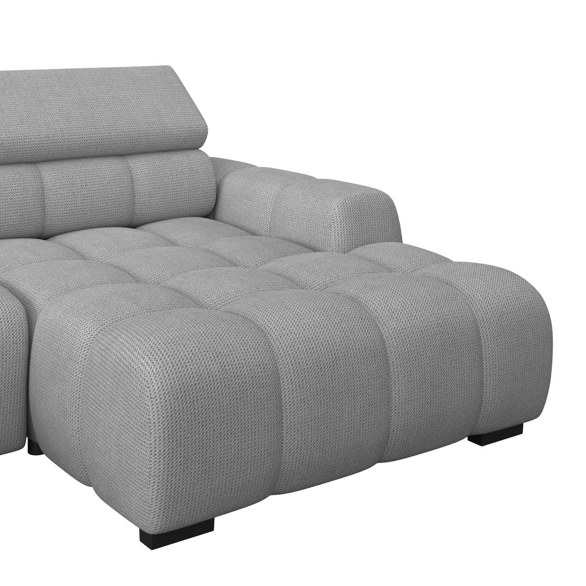 Ecksofa Fargo S Grau, B: 285 cm - Schwarz/Grau, Trend, Textil (285/168cm)
