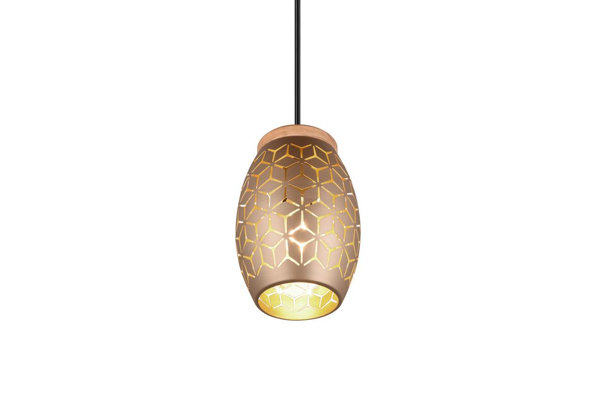 Pendelleuchte R31571065 Bidar - Bronzefarben, KONVENTIONELL, Holz/Metall (15/150cm)