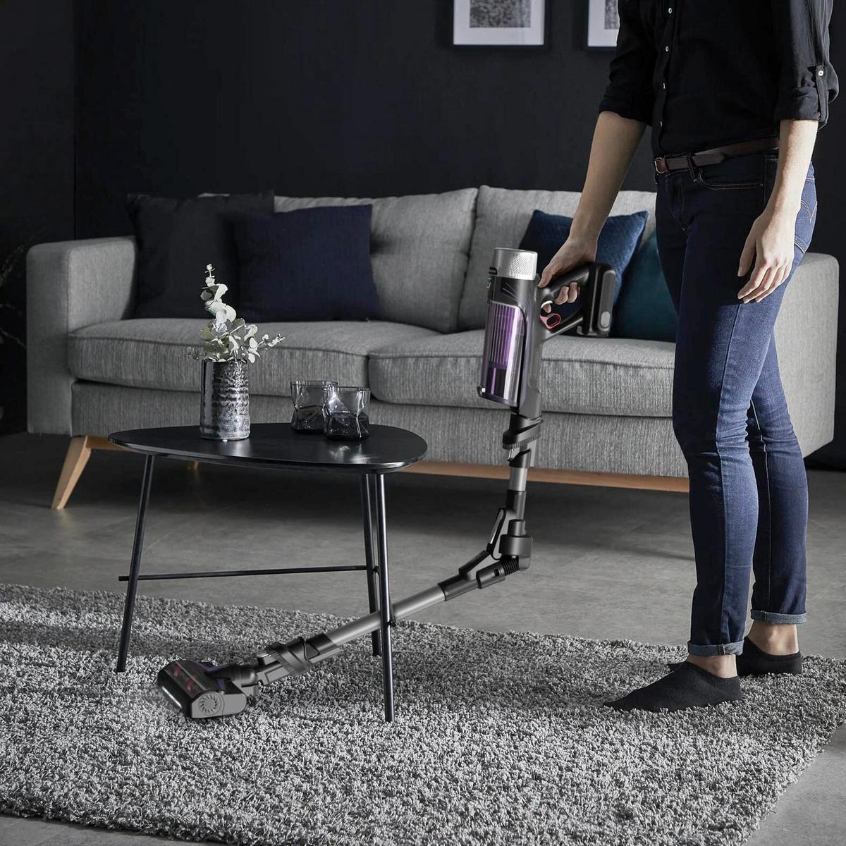 Akku-Bodenstaubsauger Lila, 250w - Lila/Hellgrau, Basics, Kunststoff/Metall (24,8/23,4/112cm) - Rowenta