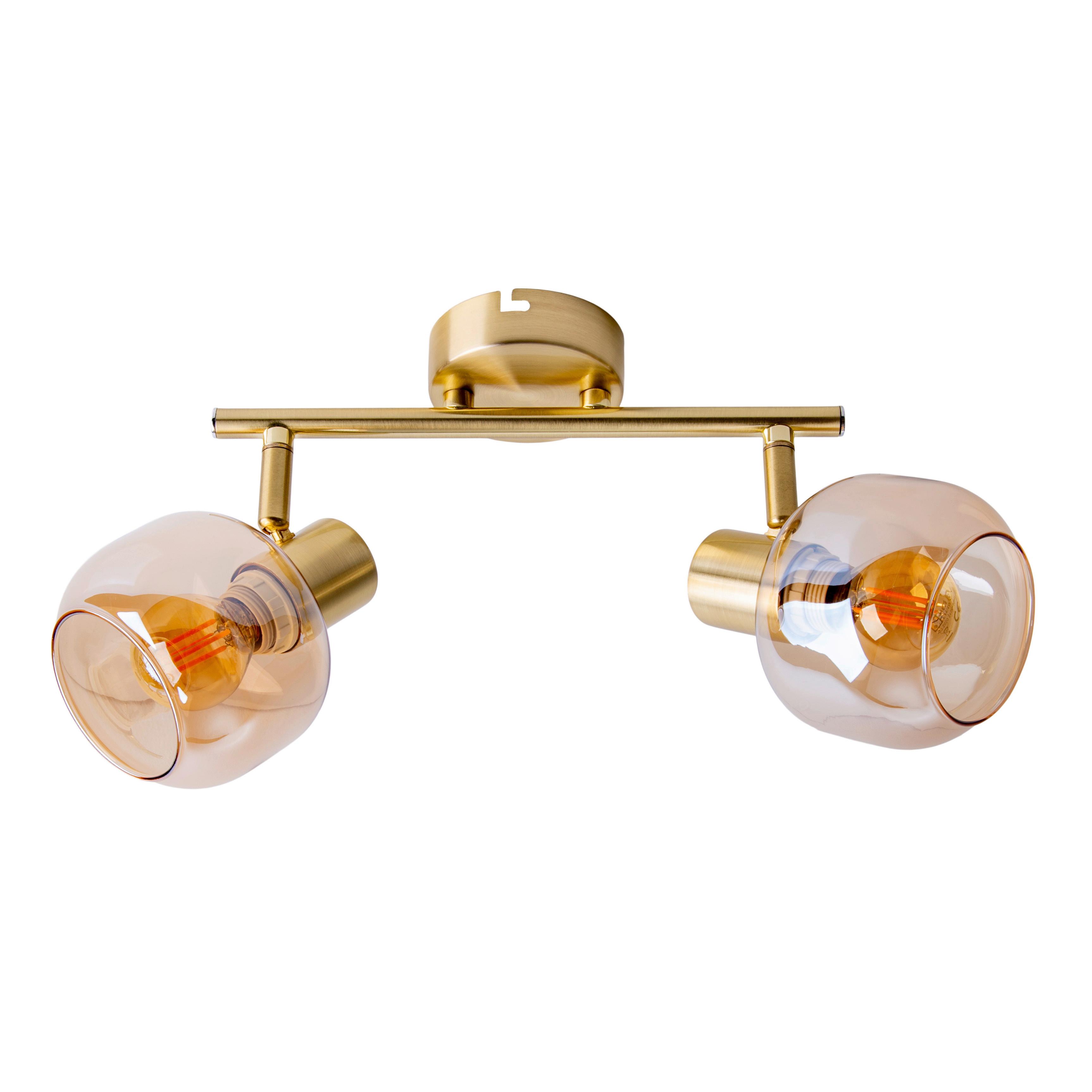 Deckenleuchte Libby - Messingfarben, Design, Glas/Metall (20cm) - Näve