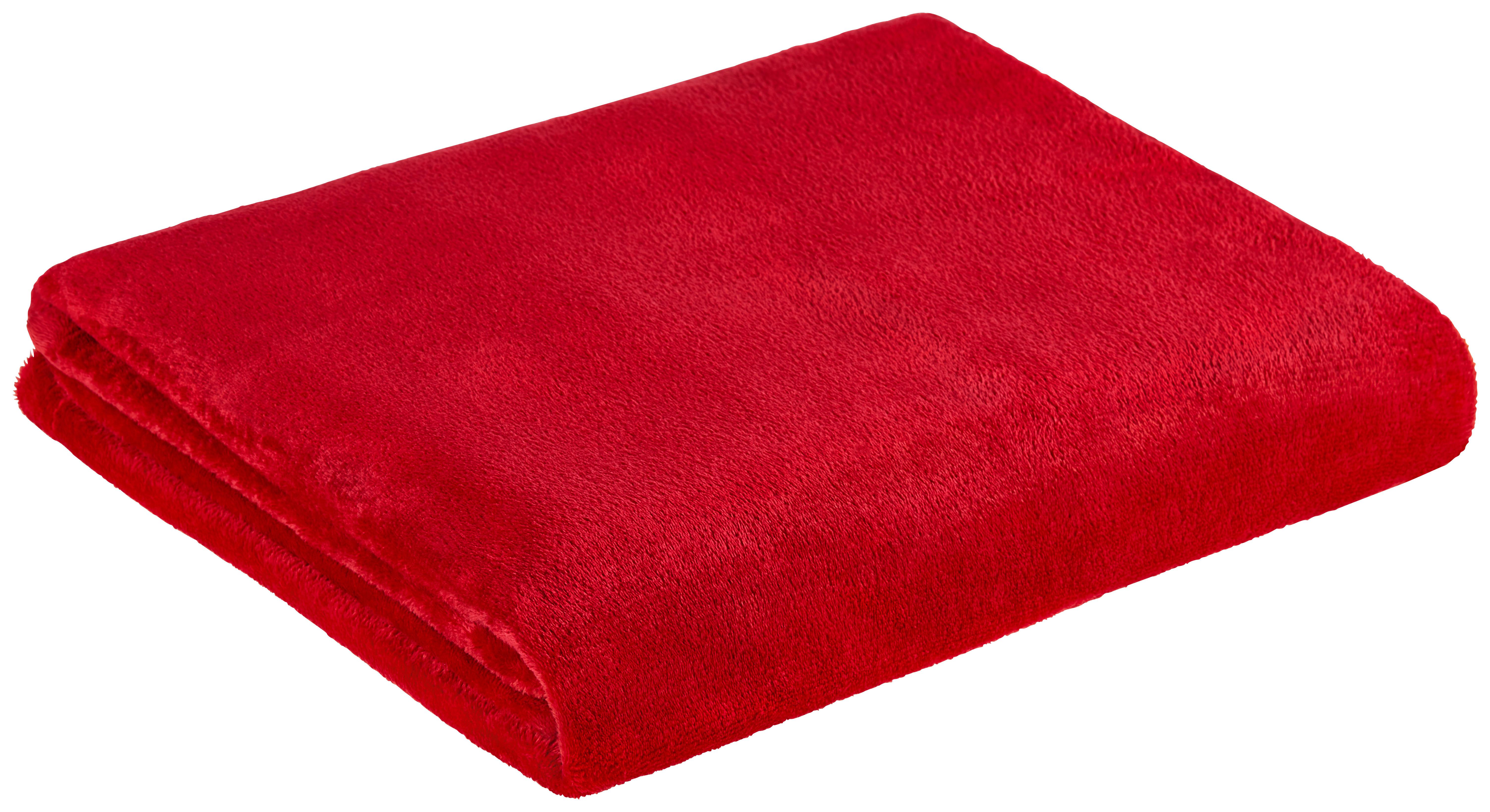 Kuscheldecke MARLIES aus Flanell in Rot