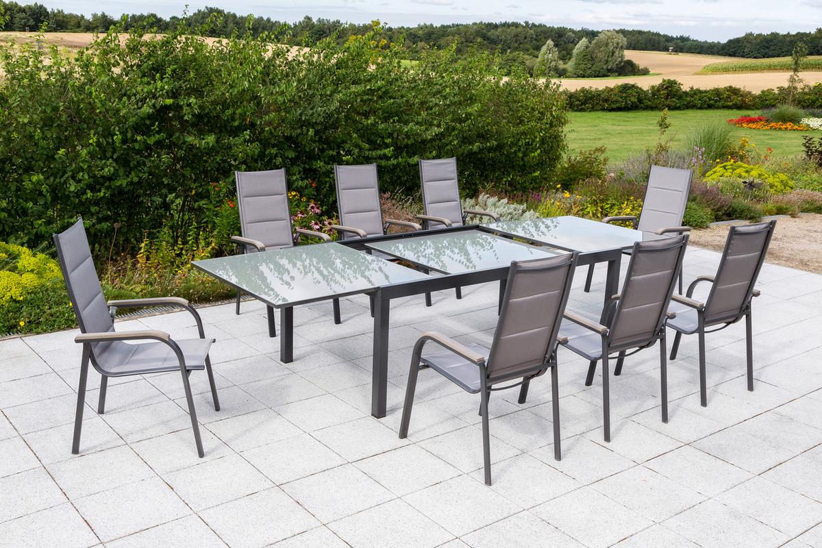 Gartenset Trivero - Graphitfarben/Braun, MODERN, Textil/Metall - Gardenson