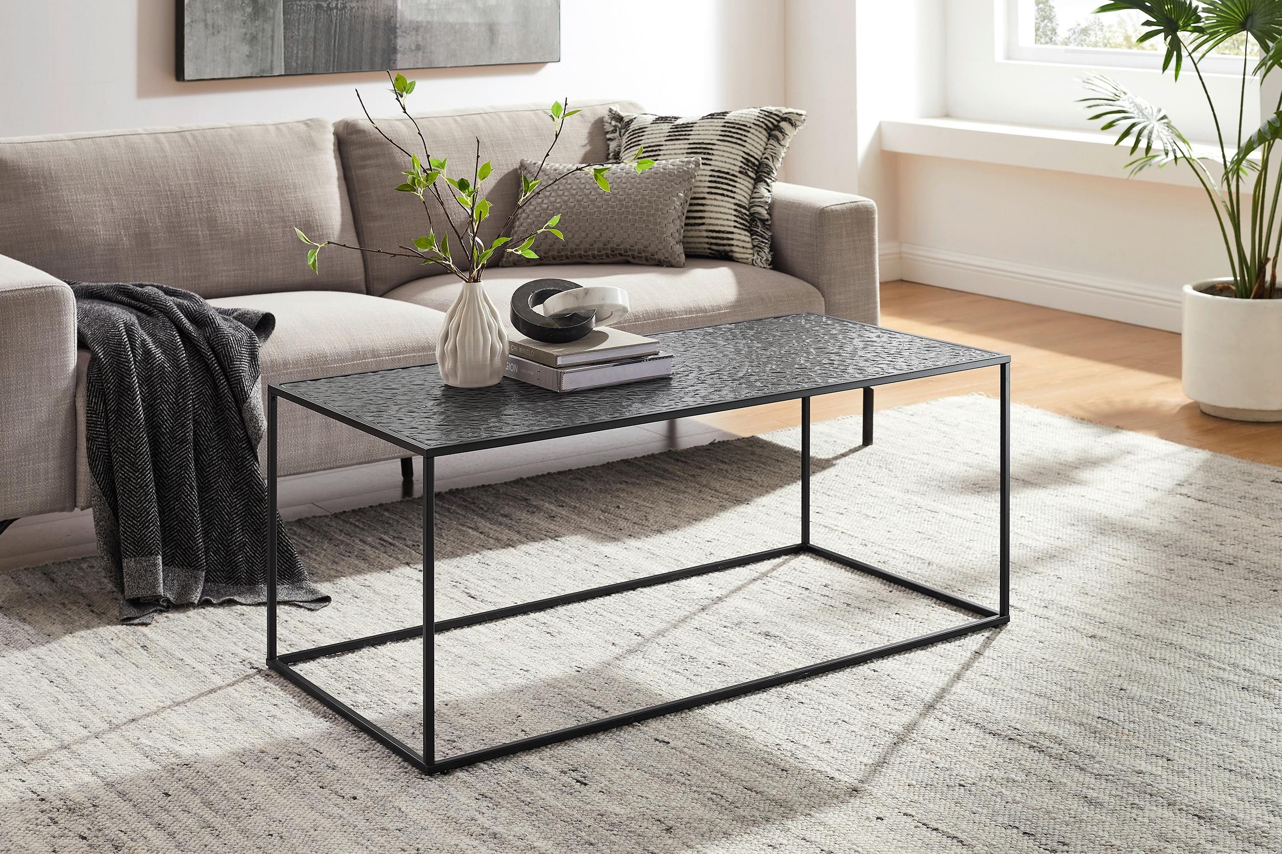 Couchtisch Schwarz B: 55 Cm - Schwarz, Design, Glas/Metall (110/55/45cm) - Livetastic