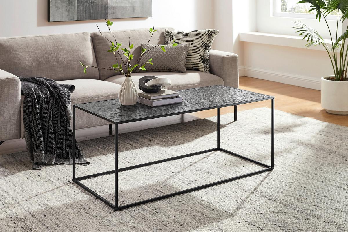 Couchtisch Schwarz B: 55 Cm - Schwarz, Design, Glas/Metall (110/55/45cm) - Livetastic