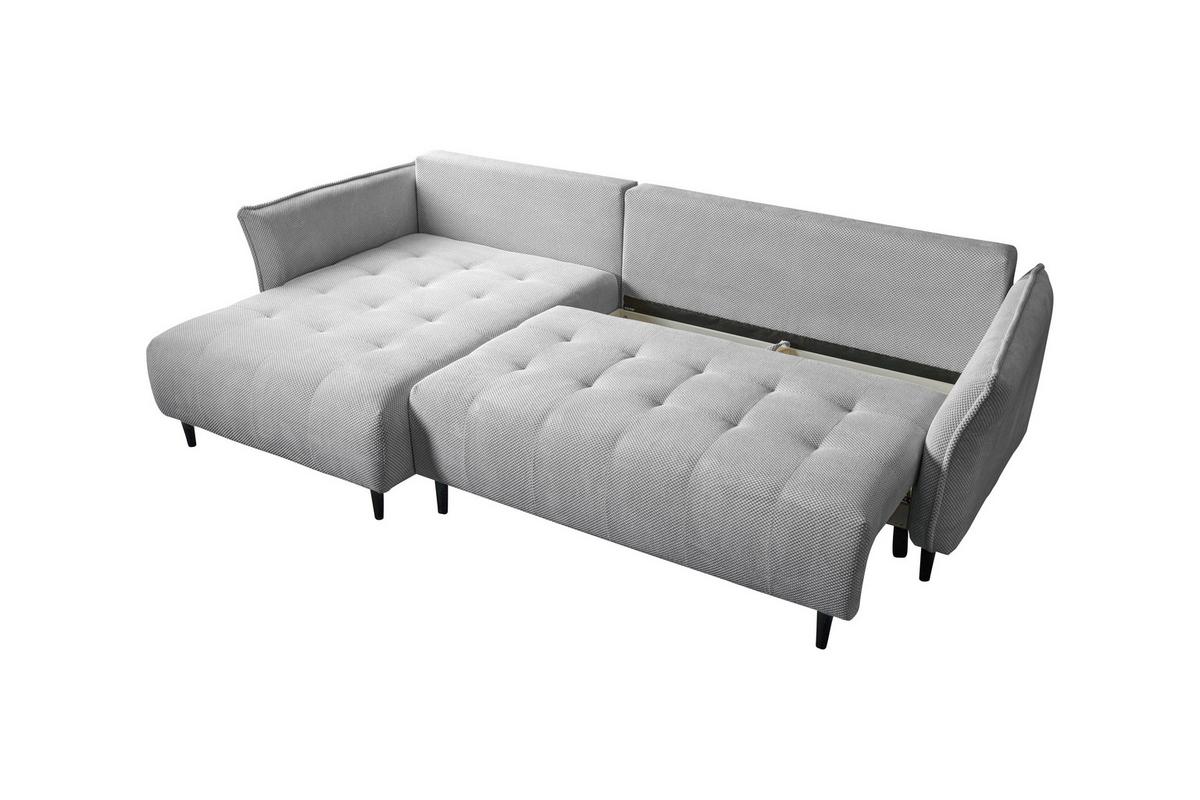 Ecksofa Monte Carlo Hellgrau S: 290x160 cm - Schwarz/Grau, Trend, Holz/Holzwerkstoff (290/160cm)