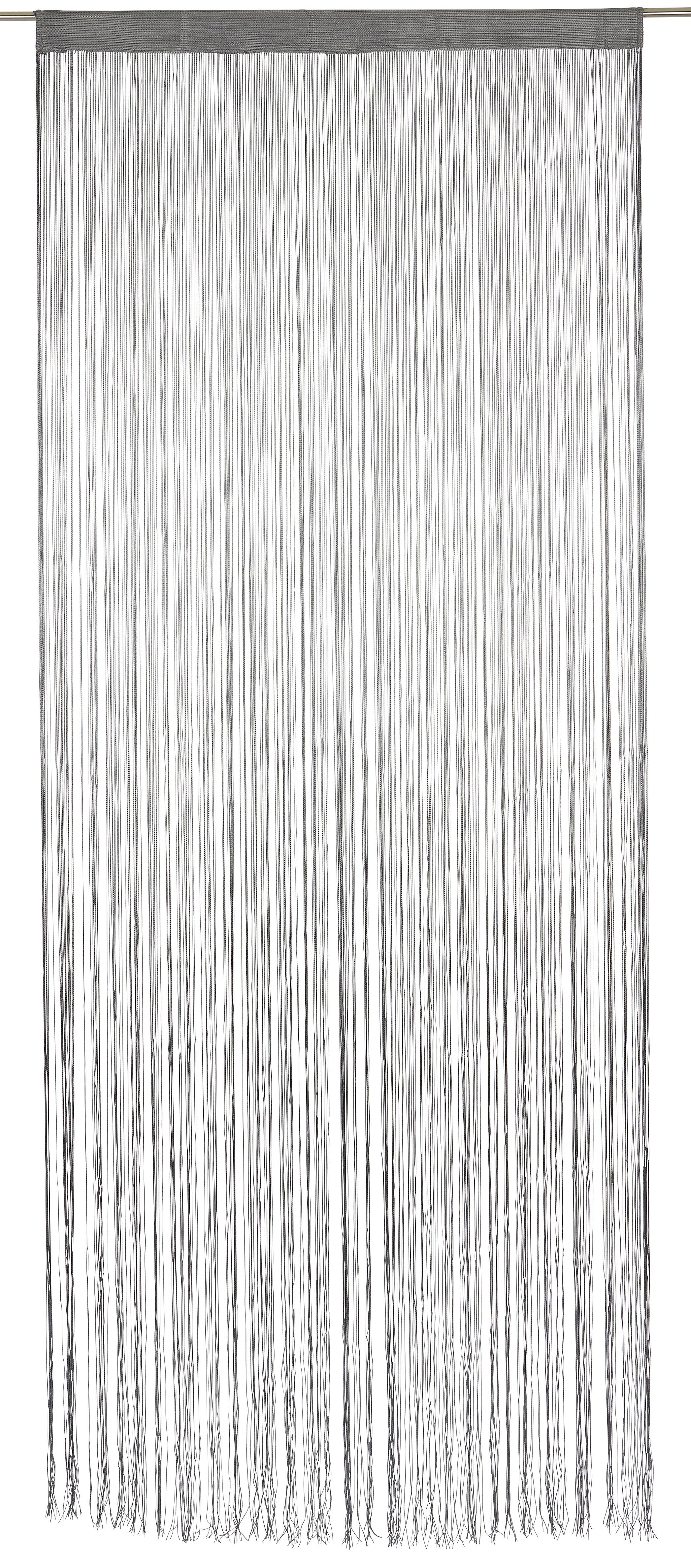 Fadenvorhang Stangendurchzug Marietta B: 90cm, Silber - Silberfarben, KONVENTIONELL, Textil (90/245cm) - Ombra
