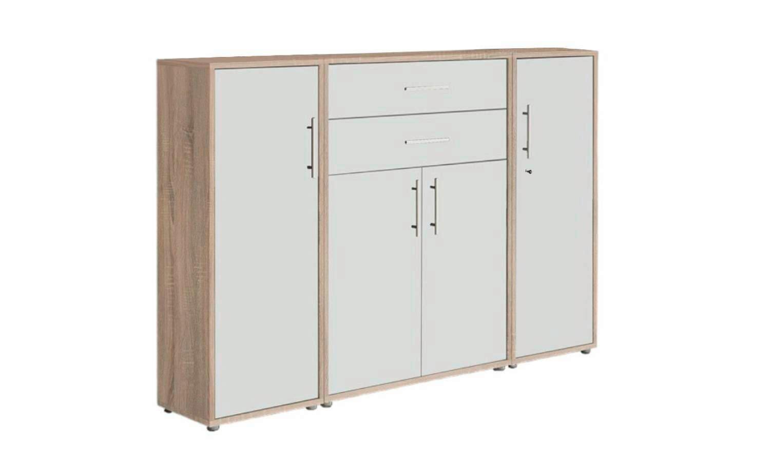 Aktenschrank Office Edition Eiche Dekor/Weiß, B: 172,6 cm