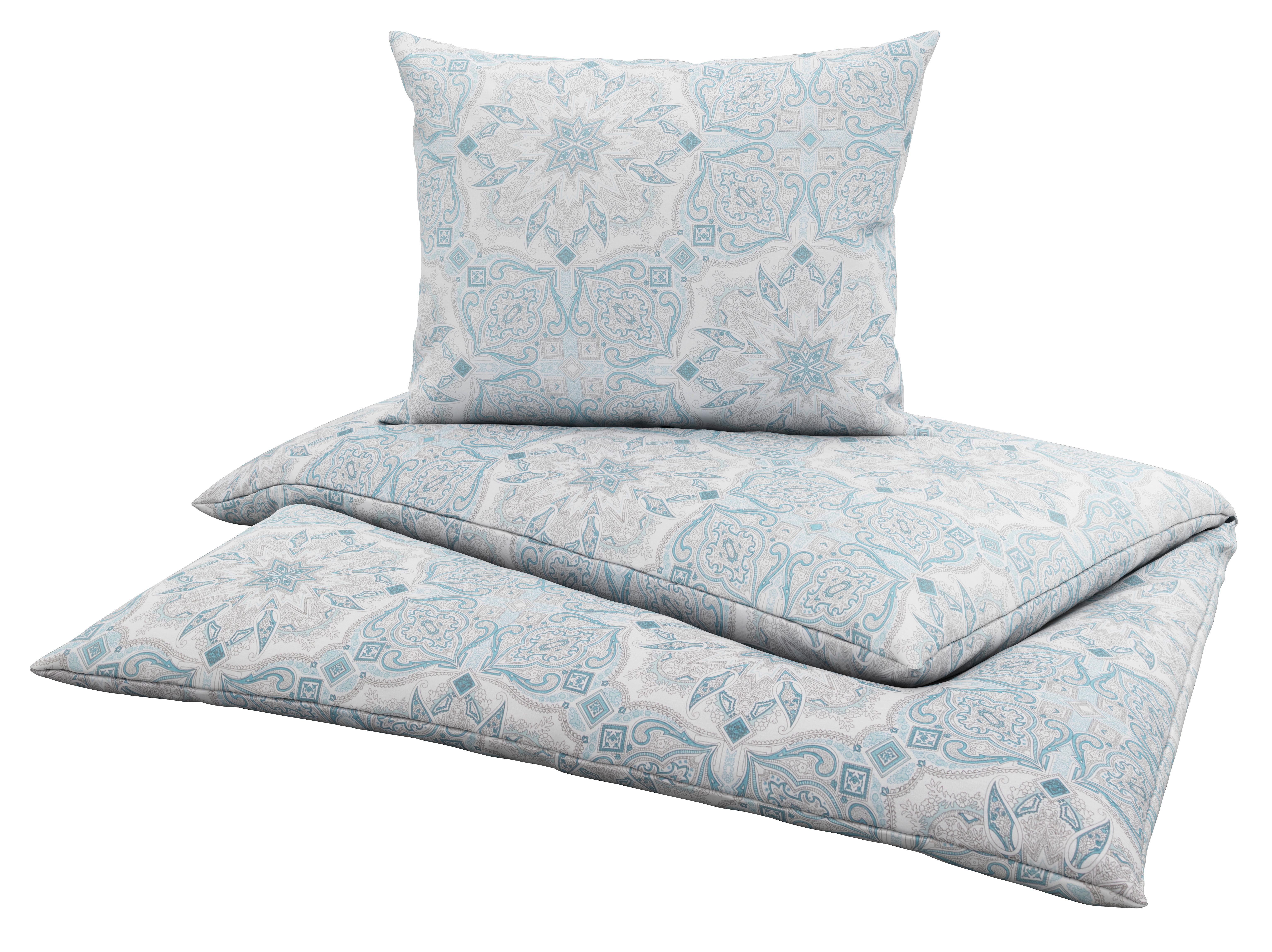Bettwäsche Lillehammer - Blau/Grau, MODERN, Textil - Luca Bessoni