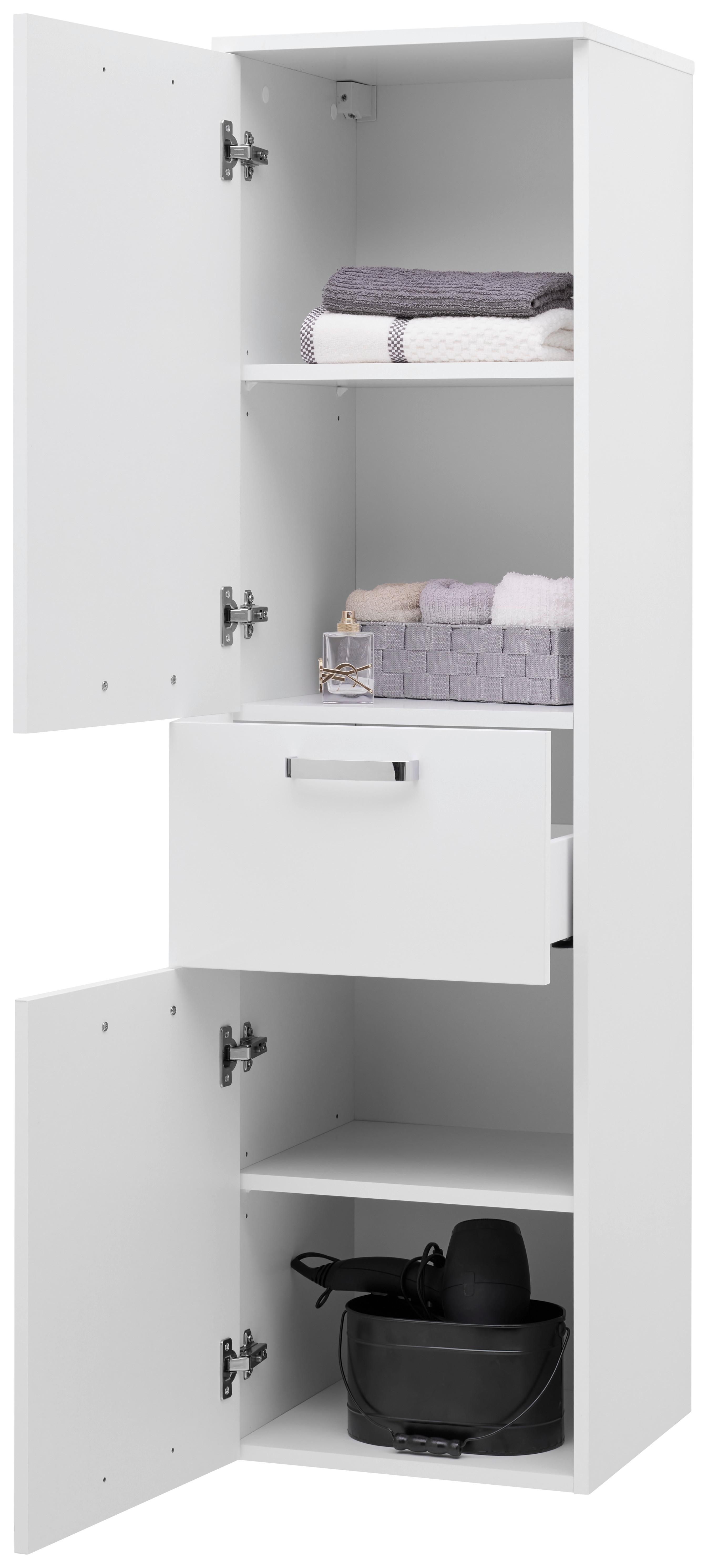 Badezimmer Hochschrank Bxh 40x147 Cm Weiß - Weiß, KONVENTIONELL, Holzwerkstoff (40/147/38,5cm) - Ondega