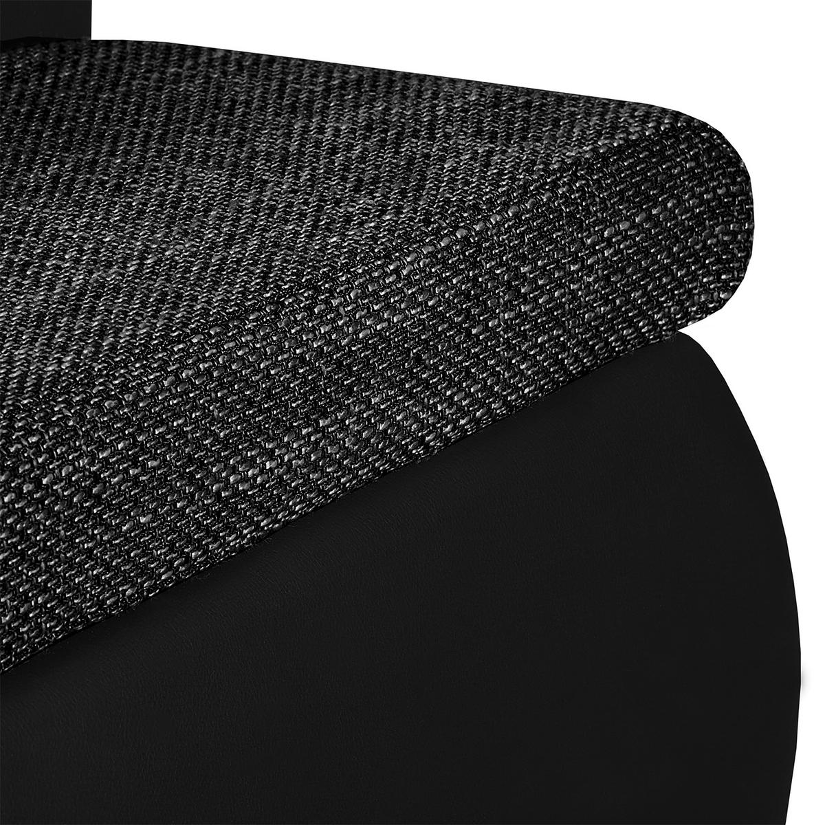 Ecksofa Acra Schwarz S: 266x175 Cm - Chromfarben/Schwarz, Design, Textil (266/175cm) - Livetastic