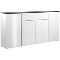 Sideboard Brest 51a - Weiß Hochglanz/Silberfarben, Design, Holzwerkstoff (177,5/92/40cm) - Livetastic