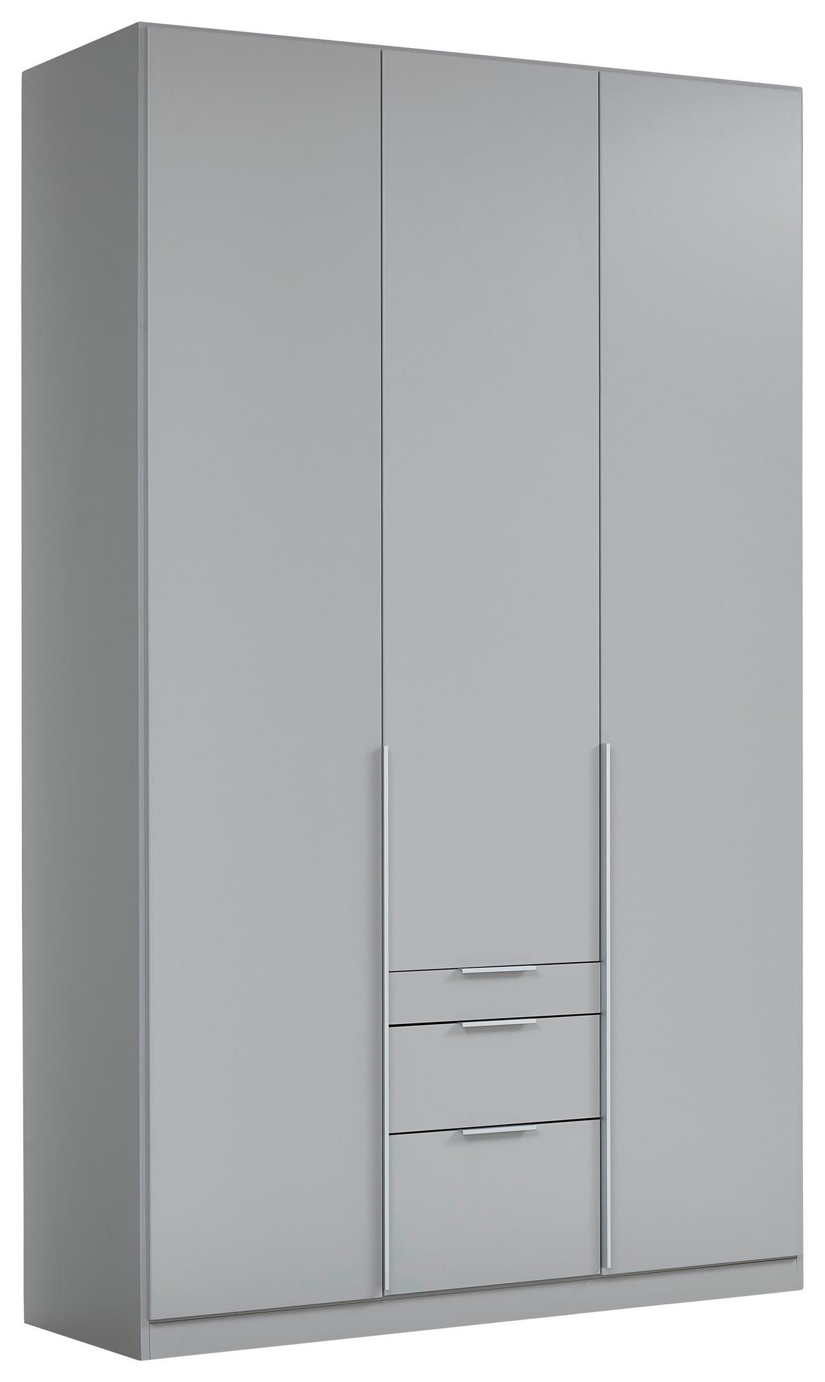 Drehtürenschrank mit Laden 136 cm Alabama, Seidengrau - Hellgrau, MODERN, Holzwerkstoff (136/229/54cm)