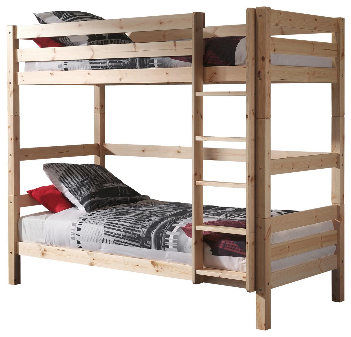 Etagenbett Pino Kiefer Massiv Mit Leiter - Kieferfarben, MODERN, Holz (90/200cm) - MID.YOU