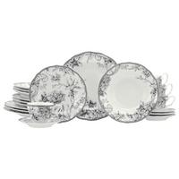 KOMBISERVICE Grau, Weiß, 20--Teilig. - Weiß/Grau, Basics, Keramik - Creatable