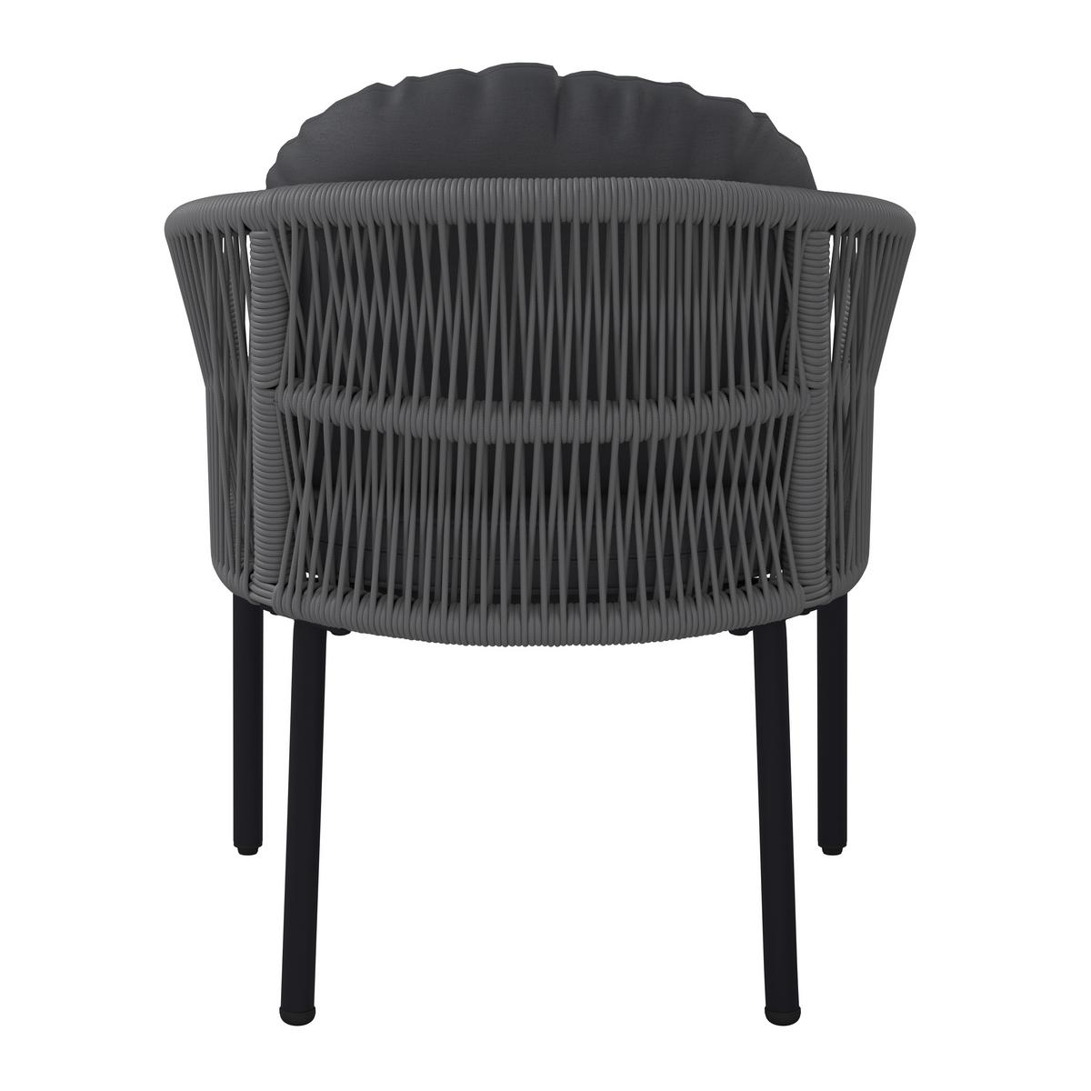 Balkonmöbel Set Capri Metall mit Kissen - Dunkelgrau/Hellgrau, MODERN, Textil/Metall - Beldano