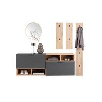 Garderobe Ciao Anthrazit/Eiche Dekor 3--Teilig - Anthrazit/Eiche Artisan, MODERN, Holzwerkstoff (180/160/37,6cm)