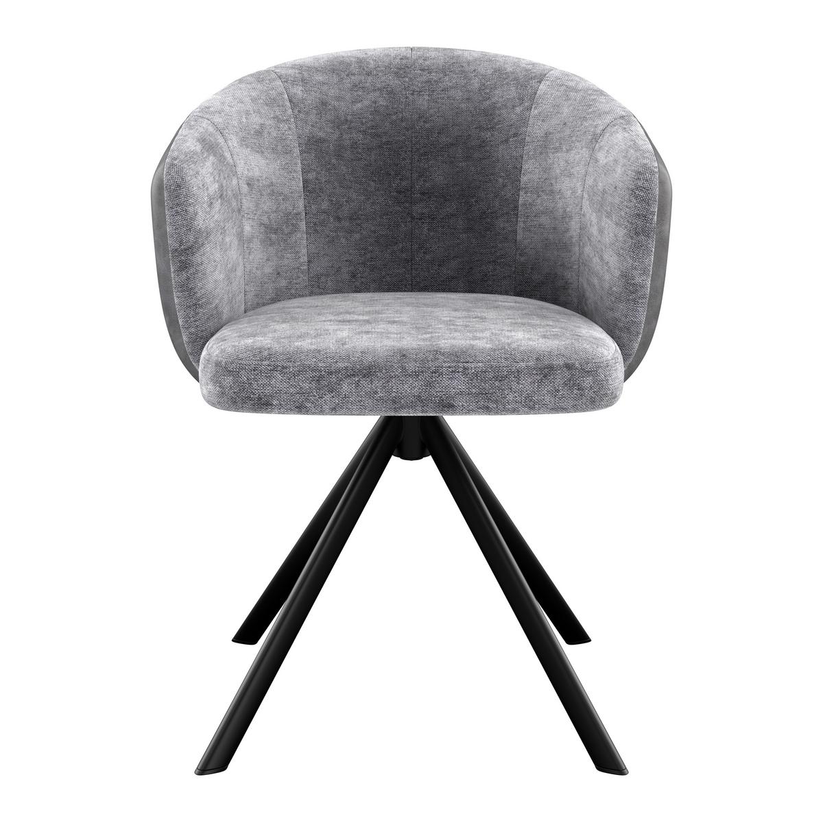 Karosszék Lara Giga S - fekete/szürke, Modern, textil/fém (59/78/63cm)
