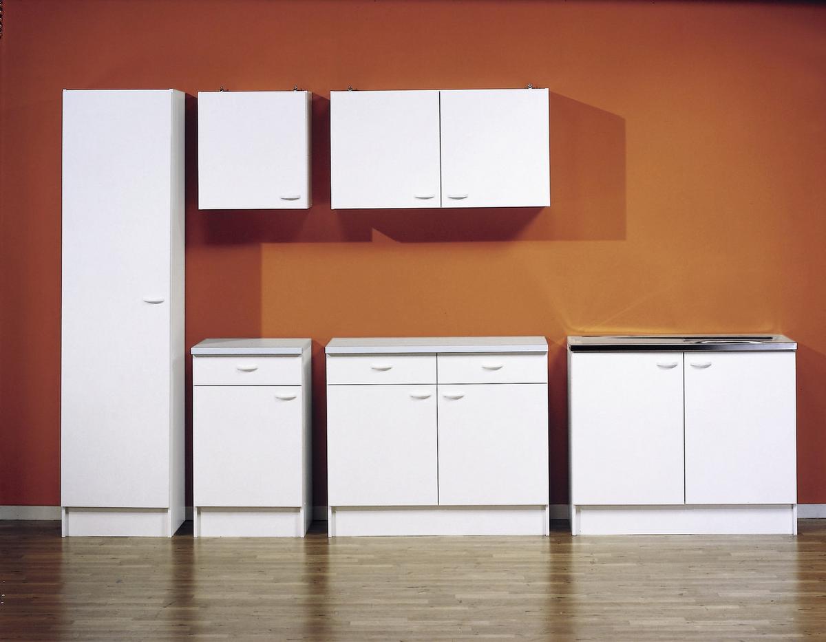 Küchenoberschrank Speed B: 100 cm Weiß 2 Drehtüren - Weiß, KONVENTIONELL, Holzwerkstoff (100/54,8/32cm)