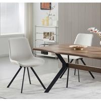 SADA ŽIDLÍ EMILIA - černá/krémová, Moderní, kov/textil (52/85/61cm) - MID.YOU