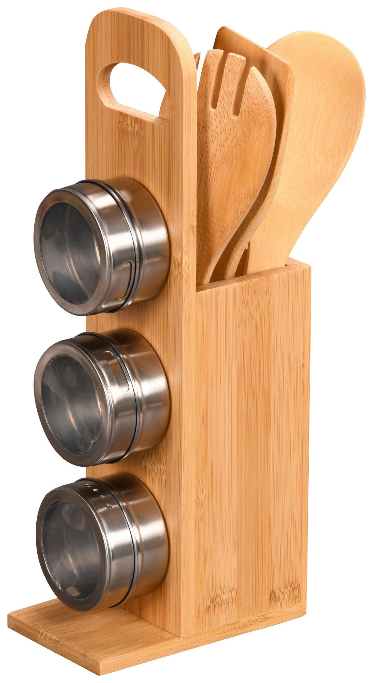 Küchenhelferset 7-teilig - Basics, Holz/Metall (8/13/31,5cm) - Kesper