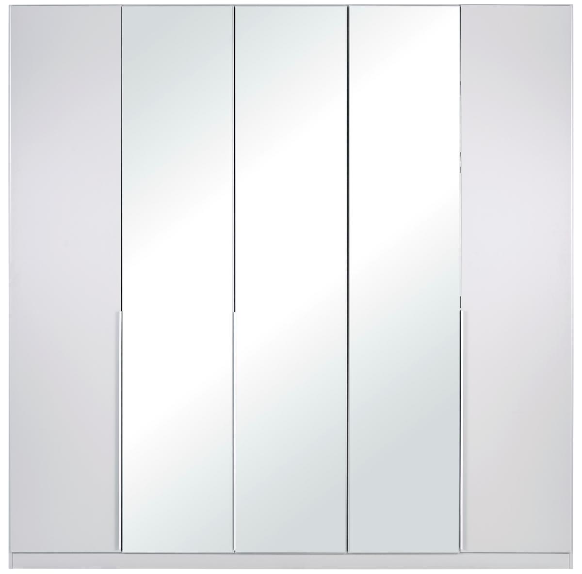 Drehtürenschrank Mit Spiegel 226 cm Alabama, Seidengrau - Transparent/Hellgrau, MODERN, Holzwerkstoff (226/229/54cm)