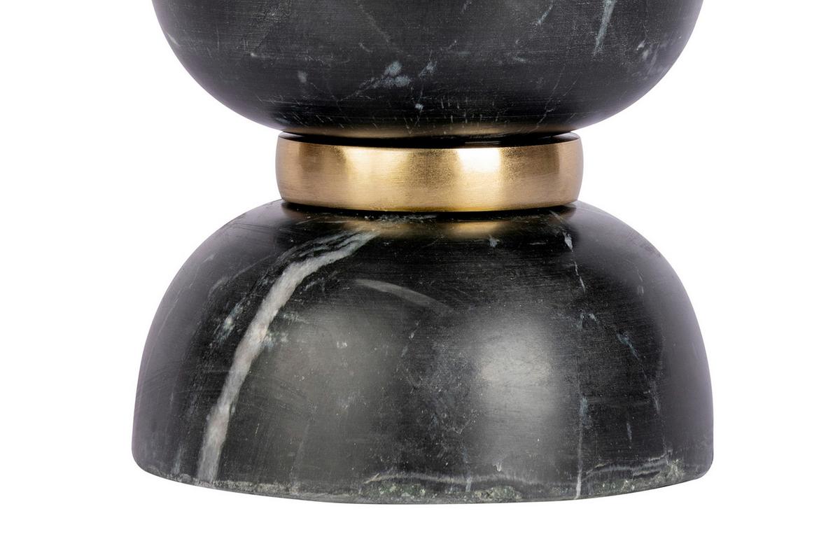 Kerzenhalter Sorin Schwarz/Gold 12,75x12,75 cm - Goldfarben/Schwarz, Trend, Stein/Metall (12.75/12.75/14cm) - Kayoom