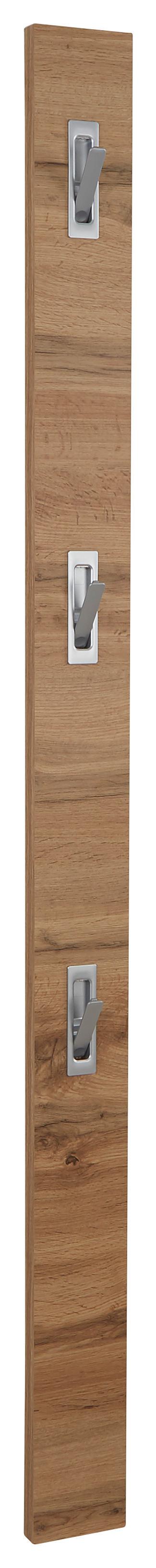 Garderobenpaneel Eiche Dekor Mit 3 Haken B: 12 cm - Eichefarben, MODERN, Holzwerkstoff (12/175/2,8cm)