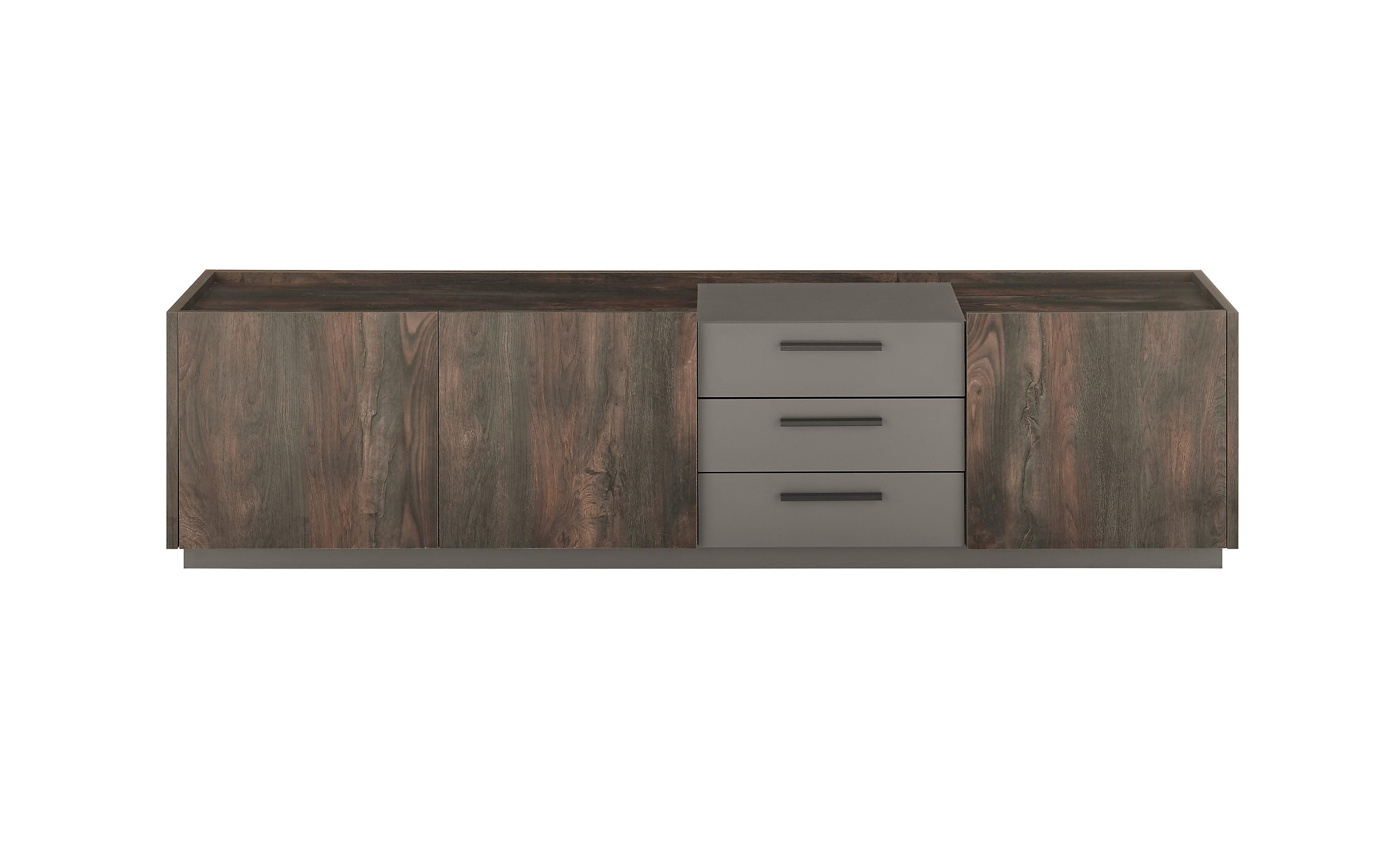 Lowboard Largo Anthrazit/Eichefarben B: 200cm - Eichefarben/Anthrazit, Design, Holzwerkstoff (200/50/45cm) - MID.YOU