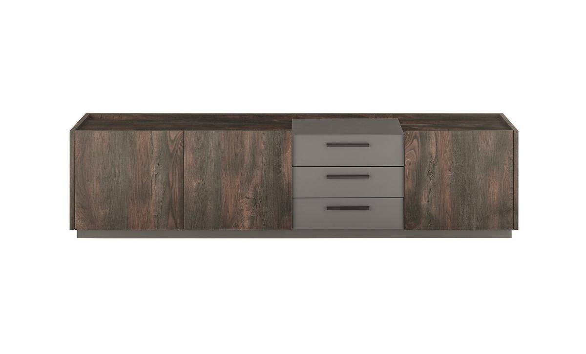 Lowboard Largo Anthrazit/Eichefarben B: 200cm - Eichefarben/Anthrazit, Design, Holzwerkstoff (200/50/45cm) - MID.YOU