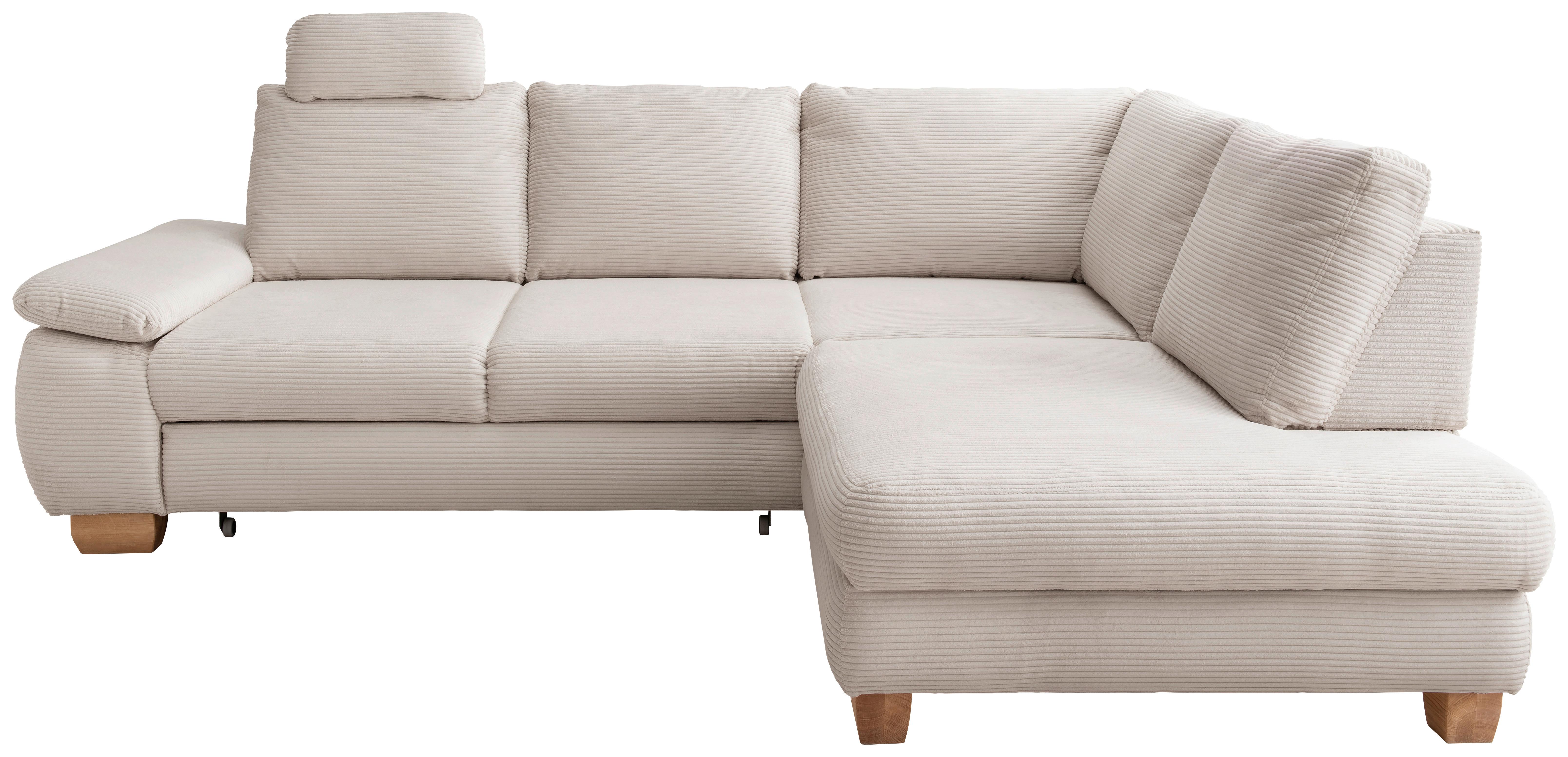 ECKSCHLAFSOFA Positano. Beige S: 261x206 cm - Wildeiche/Beige, MODERN, Textil (261/206cm) - Livetastic