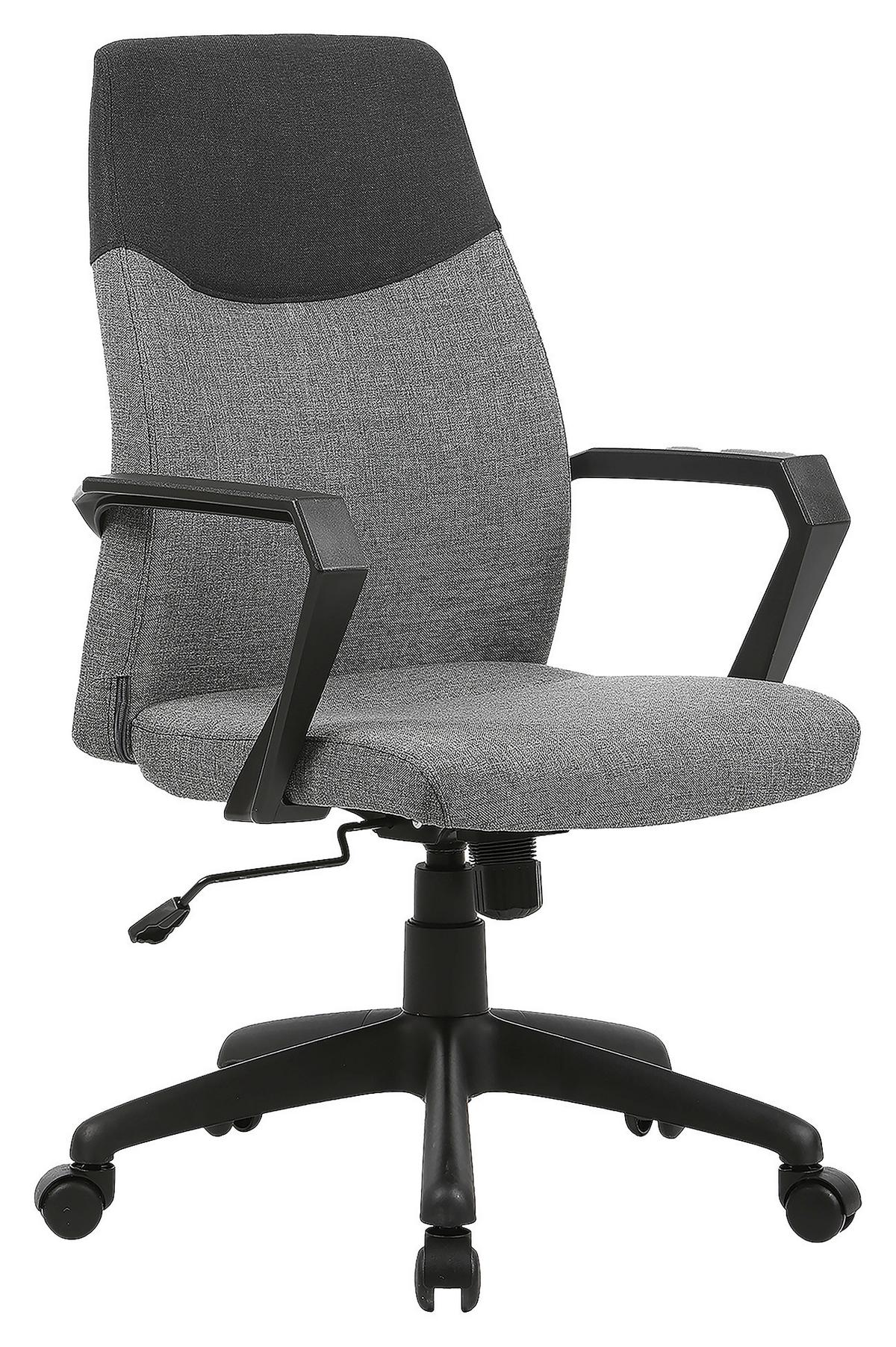 Drehstuhl Edgy Grau B: 58 Cm - Schwarz/Grau, LIFESTYLE, Kunststoff/Textil (58/106,5/56cm) - MID.YOU
