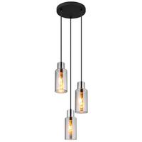 Hängeleuchte 15708-3h - Schwarz, Basics, Glas/Metall (32/120cm) - Globo
