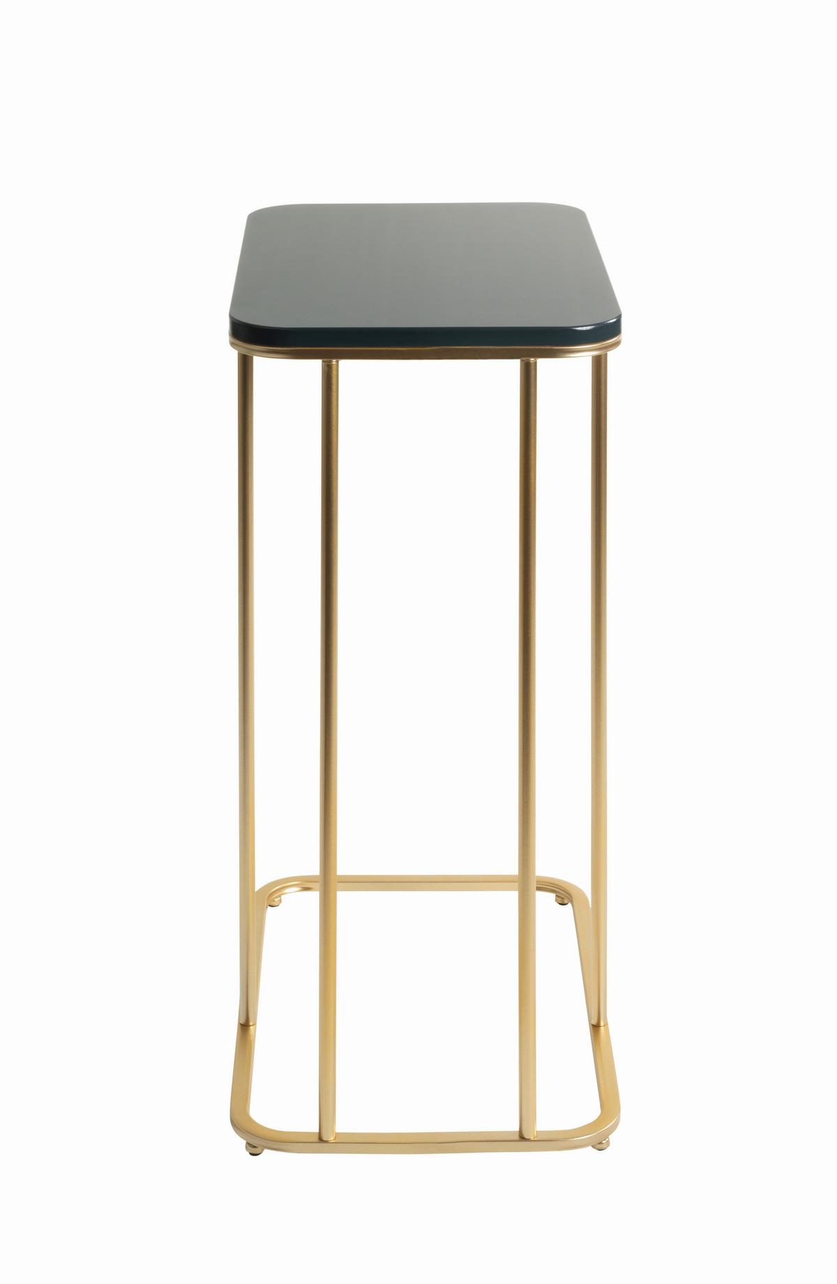 Beistelltisch Marmoroptik B: 45 cm - Anthrazit/Goldfarben, Trend, Holzwerkstoff/Metall (45/67/30cm)