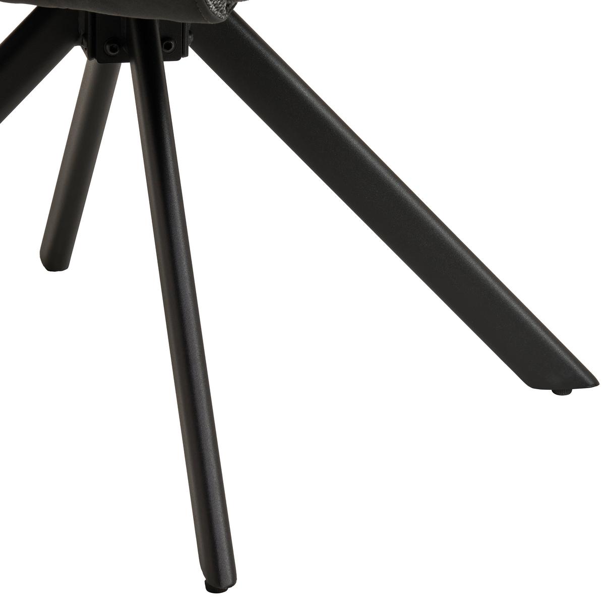 Armlehnstuhl Julie Grau, Sitzfläche 360° Drehb. - Schwarz/Grau, KONVENTIONELL, Holz/Textil (57/84/63cm) - Livetastic