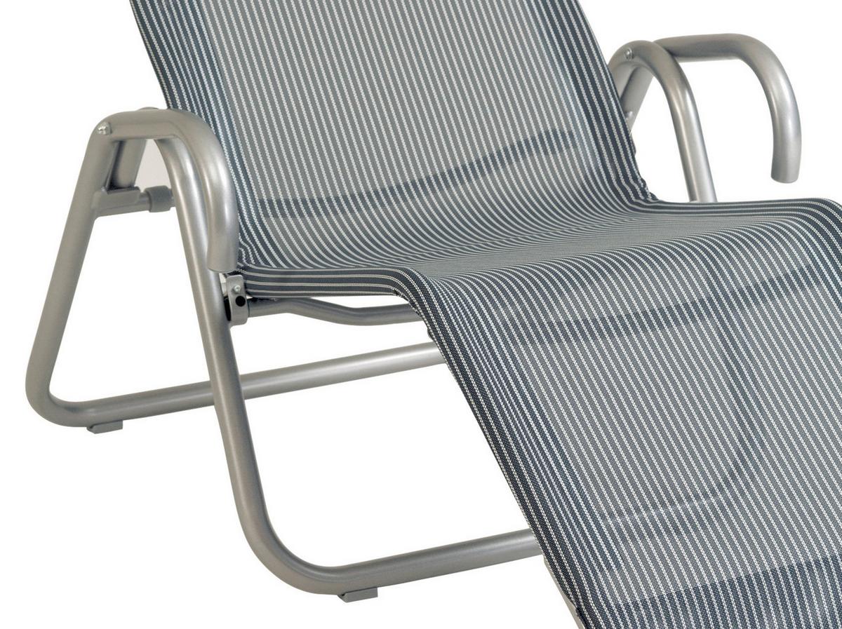 Sonnenliege Calypso Aus Metall/Textil, klappbar - Grau, MODERN, Textil/Metall (52/39/137cm) - Acamp